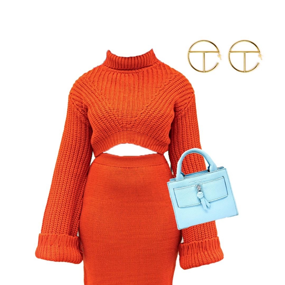 HANIFA REESE CROP SWEATER PULLOVER ORANGE LIMITED EDITION OUT OF STOCK NWT